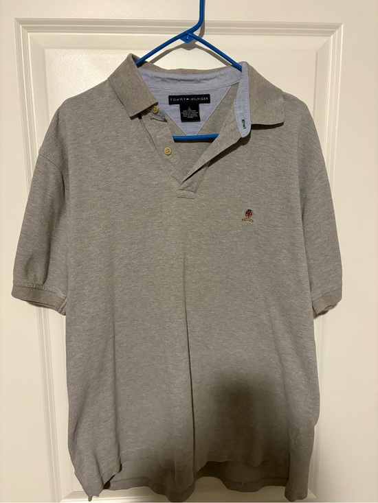 Tommy Hilfiger Other - Vintage 90 Tommy Hilfiger Men's Light Gray Polo with Subtle Chest Emblem
